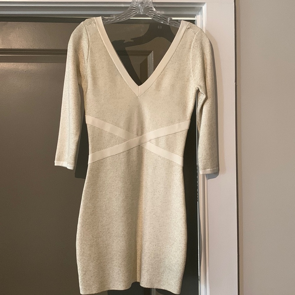 Like new cream & gold bandage style dress!